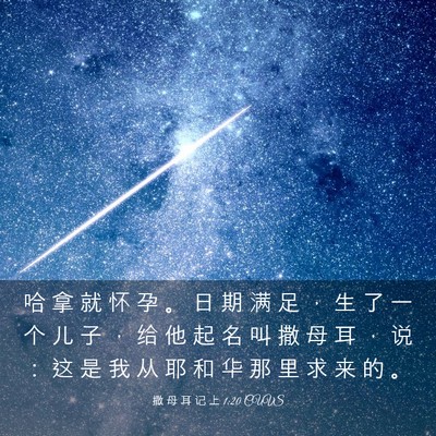 Picture 03 - 撒 母 耳 记 上 1:20 CUVS - 哈 拿 就 怀 孕 。 日 期 满 足 ， 生 - Bible Verse Picture