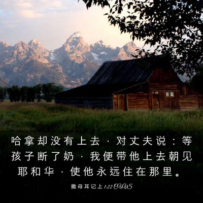 Picture 03 - 撒 母 耳 记 上 1:22 CUVS - 哈 拿 却 没 有 上 去 ， 对 丈 夫 说 - Bible Verse Picture