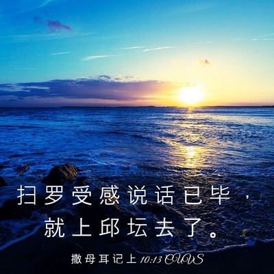 Picture 03 - 撒 母 耳 记 上 10:13 CUVS - 扫 罗 受 感 说 话 已 毕 ， 就 上 邱 - Bible Verse Picture