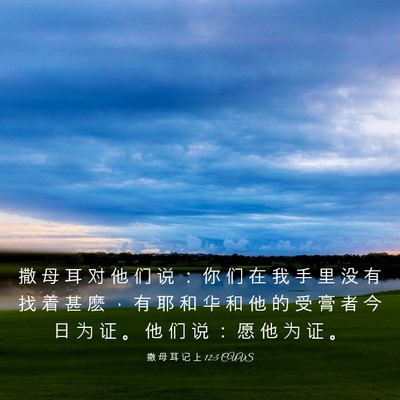 Picture 03 - 撒 母 耳 记 上 12:5 CUVS - 撒 母 耳 对 他 们 说 ： 你 们 在 我 - Bible Verse Picture