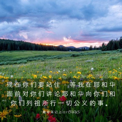 Picture 03 - 撒 母 耳 记 上 12:7 CUVS - 现 在 你 们 要 站 住 ， 等 我 在 耶 - Bible Verse Picture