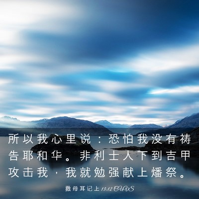 Picture 03 - 撒 母 耳 记 上 13:12 CUVS - 所 以 我 心 里 说 ： 恐 怕 我 没 有 - Bible Verse Picture