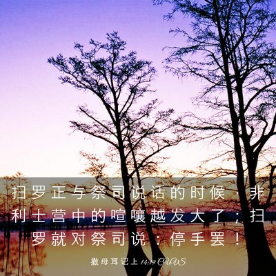 Picture 03 - 撒 母 耳 记 上 14:19 CUVS - 扫 罗 正 与 祭 司 说 话 的 时 候 ， - Bible Verse Picture