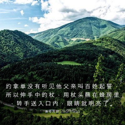 Picture 03 - 撒 母 耳 记 上 14:27 CUVS - 约 拿 单 没 有 听 见 他 父 亲 叫 百 - Bible Verse Picture