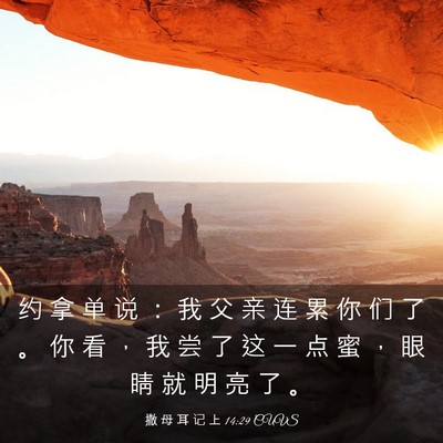 Picture 03 - 撒 母 耳 记 上 14:29 CUVS - 约 拿 单 说 ： 我 父 亲 连 累 你 们 - Bible Verse Picture