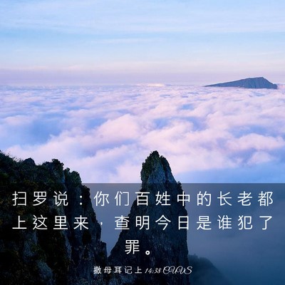 Picture 03 - 撒 母 耳 记 上 14:38 CUVS - 扫 罗 说 ： 你 们 百 姓 中 的 长 老 - Bible Verse Picture