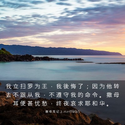 Picture 03 - 撒 母 耳 记 上 15:11 CUVS - 我 立 扫 罗 为 王 ， 我 後 悔 了 ； - Bible Verse Picture