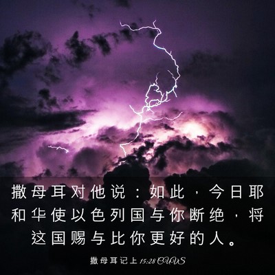 Picture 03 - 撒 母 耳 记 上 15:28 CUVS - 撒 母 耳 对 他 说 ： 如 此 ， 今 日 - Bible Verse Picture
