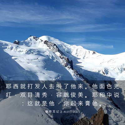 Picture 03 - 撒 母 耳 记 上 16:12 CUVS - 耶 西 就 打 发 人 去 叫 了 他 来 。 - Bible Verse Picture