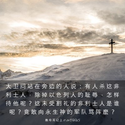 Picture 03 - 撒 母 耳 记 上 17:26 CUVS - 大 卫 问 站 在 旁 边 的 人 说 ： 有 - Bible Verse Picture