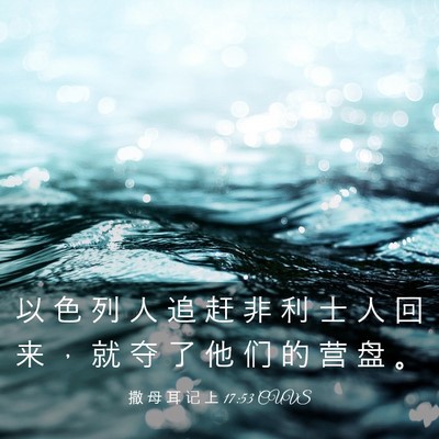Picture 03 - 撒 母 耳 记 上 17:53 CUVS - 以 色 列 人 追 赶 非 利 士 人 回 来 - Bible Verse Picture