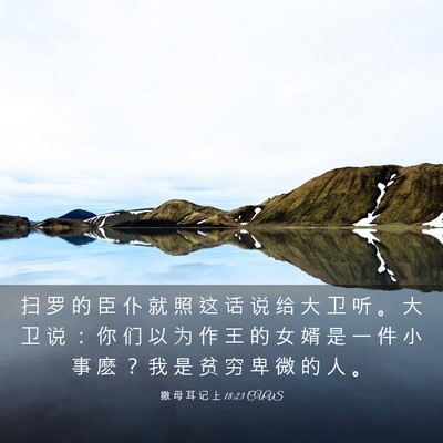 Picture 03 - 撒 母 耳 记 上 18:23 CUVS - 扫 罗 的 臣 仆 就 照 这 话 说 给 大 - Bible Verse Picture
