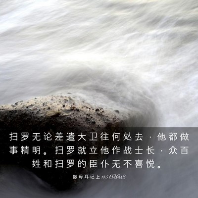 Picture 03 - 撒 母 耳 记 上 18:5 CUVS - 扫 罗 无 论 差 遣 大 卫 往 何 处 去 - Bible Verse Picture