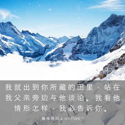 Picture 03 - 撒 母 耳 记 上 19:3 CUVS - 我 就 出 到 你 所 藏 的 田 里 ， 站 - Bible Verse Picture