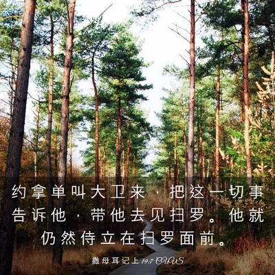 Picture 03 - 撒 母 耳 记 上 19:7 CUVS - 约 拿 单 叫 大 卫 来 ， 把 这 一 切 - Bible Verse Picture