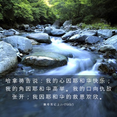 Picture 03 - 撒 母 耳 记 上 2:1 CUVS - 哈 拿 祷 告 说 ： 我 的 心 因 耶 和 - Bible Verse Picture