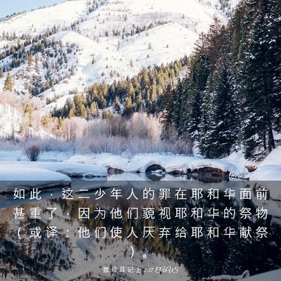 Picture 03 - 撒 母 耳 记 上 2:17 CUVS - 如 此 ， 这 二 少 年 人 的 罪 在 耶 - Bible Verse Picture