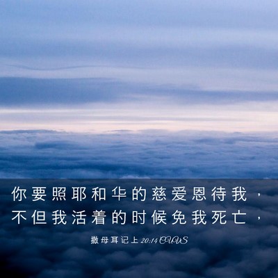Picture 03 - 撒 母 耳 记 上 20:14 CUVS - 你 要 照 耶 和 华 的 慈 爱 恩 待 我 - Bible Verse Picture