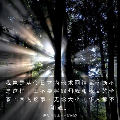 Picture 03 - 撒 母 耳 记 上 22:15 CUVS - 我 岂 是 从 今 日 才 为 他 求 问 神 - Bible Verse Picture