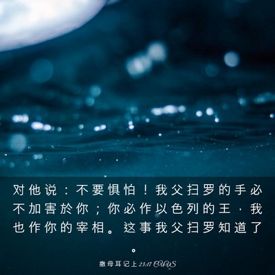 Picture 03 - 撒 母 耳 记 上 23:17 CUVS - 对 他 说 ： 不 要 惧 怕 ！ 我 父 扫 - Bible Verse Picture