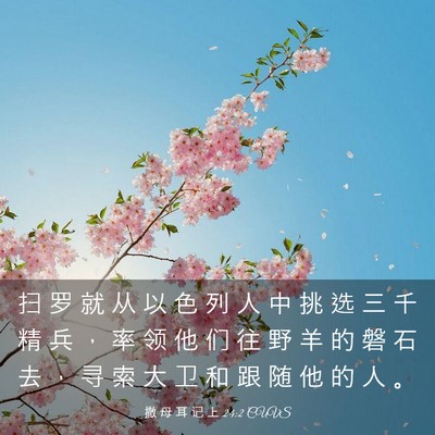 Picture 03 - 撒 母 耳 记 上 24:2 CUVS - 扫 罗 就 从 以 色 列 人 中 挑 选 三 - Bible Verse Picture