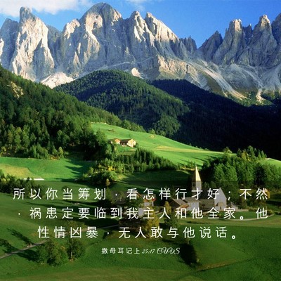 Picture 03 - 撒 母 耳 记 上 25:17 CUVS - 所 以 你 当 筹 划 ， 看 怎 样 行 才 - Bible Verse Picture