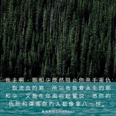 Picture 03 - 撒 母 耳 记 上 25:26 CUVS - 我 主 啊 ， 耶 和 华 既 然 阻 止 你 - Bible Verse Picture