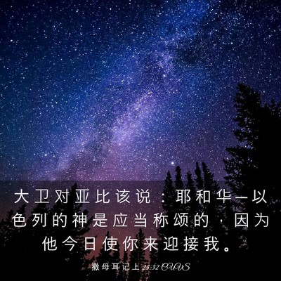 Picture 03 - 撒 母 耳 记 上 25:32 CUVS - 大 卫 对 亚 比 该 说 ： 耶 和 华 ─ - Bible Verse Picture