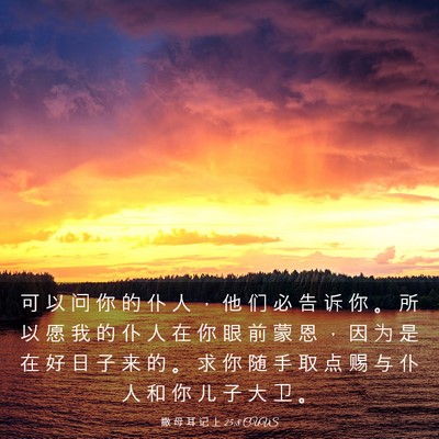 Picture 03 - 撒 母 耳 记 上 25:8 CUVS - 可 以 问 你 的 仆 人 ， 他 们 必 告 - Bible Verse Picture
