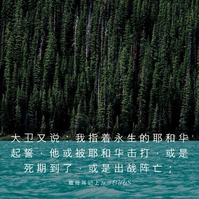 Picture 03 - 撒 母 耳 记 上 26:10 CUVS - 大 卫 又 说 ： 我 指 着 永 生 的 耶 - Bible Verse Picture