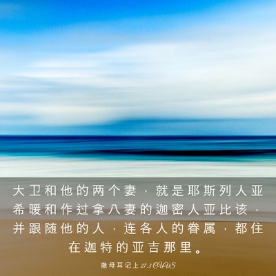 Picture 03 - 撒 母 耳 记 上 27:3 CUVS - 大 卫 和 他 的 两 个 妻 ， 就 是 耶 - Bible Verse Picture