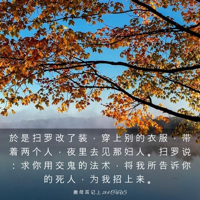 Picture 03 - 撒 母 耳 记 上 28:8 CUVS - 於 是 扫 罗 改 了 装 ， 穿 上 别 的 - Bible Verse Picture