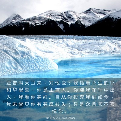 Picture 03 - 撒 母 耳 记 上 29:6 CUVS - 亚 吉 叫 大 卫 来 ， 对 他 说 ： 我 - Bible Verse Picture