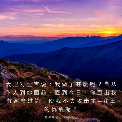 Picture 03 - 撒 母 耳 记 上 29:8 CUVS - 大 卫 对 亚 吉 说 ： 我 做 了 甚 麽 - Bible Verse Picture