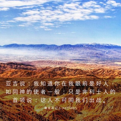 Picture 03 - 撒 母 耳 记 上 29:9 CUVS - 亚 吉 说 ： 我 知 道 你 在 我 眼 前 - Bible Verse Picture