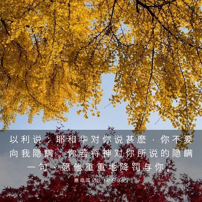 Picture 03 - 撒 母 耳 记 上 3:17 CUVS - 以 利 说 ： 耶 和 华 对 你 说 甚 麽 - Bible Verse Picture