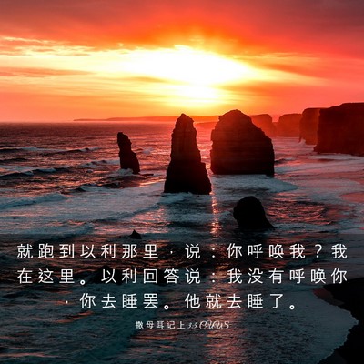 Picture 03 - 撒 母 耳 记 上 3:5 CUVS - 就 跑 到 以 利 那 里 ， 说 ： 你 呼 - Bible Verse Picture