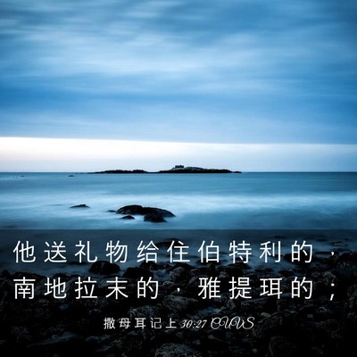 Picture 03 - 撒 母 耳 记 上 30:27 CUVS - 他 送 礼 物 给 住 伯 特 利 的 ， 南 - Bible Verse Picture