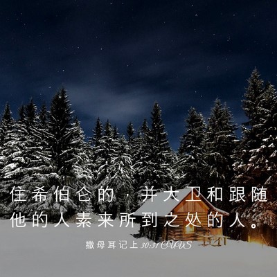 Picture 03 - 撒 母 耳 记 上 30:31 CUVS - 住 希 伯 仑 的 ， 并 大 卫 和 跟 随 - Bible Verse Picture