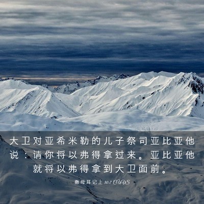 Picture 03 - 撒 母 耳 记 上 30:7 CUVS - 大 卫 对 亚 希 米 勒 的 儿 子 祭 司 - Bible Verse Picture