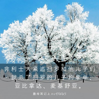 Picture 03 - 撒 母 耳 记 上 31:2 CUVS - 非 利 士 人 紧 追 扫 罗 和 他 儿 子 - Bible Verse Picture