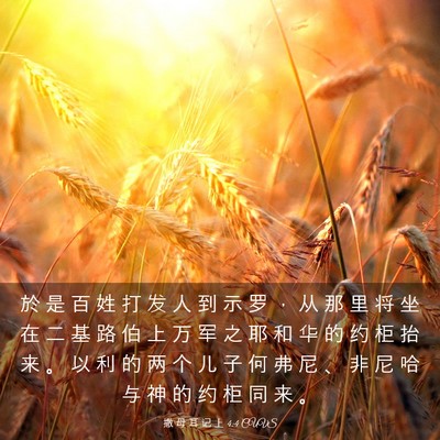 Picture 03 - 撒 母 耳 记 上 4:4 CUVS - 於 是 百 姓 打 发 人 到 示 罗 ， 从 - Bible Verse Picture