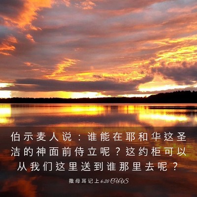 Picture 03 - 撒 母 耳 记 上 6:20 CUVS - 伯 示 麦 人 说 ： 谁 能 在 耶 和 华 - Bible Verse Picture