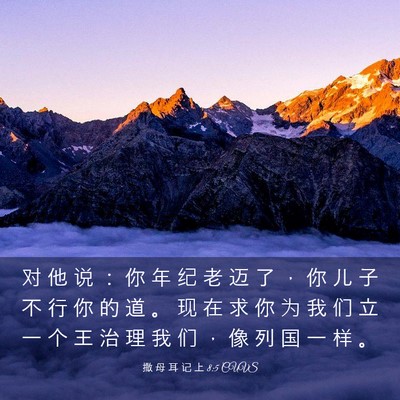 Picture 03 - 撒 母 耳 记 上 8:5 CUVS - 对 他 说 ： 你 年 纪 老 迈 了 ， 你 - Bible Verse Picture