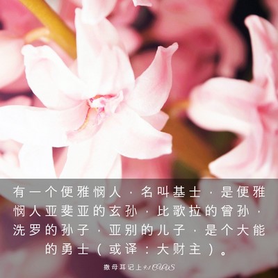 Picture 03 - 撒 母 耳 记 上 9:1 CUVS - 有 一 个 便 雅 悯 人 ， 名 叫 基 士 - Bible Verse Picture