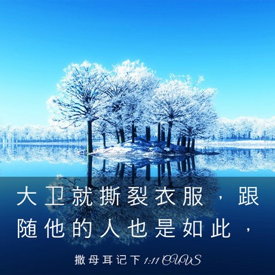 Picture 03 - 撒 母 耳 记 下 1:11 CUVS - 大 卫 就 撕 裂 衣 服 ， 跟 随 他 的 - Bible Verse Picture