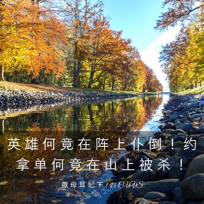 Picture 03 - 撒 母 耳 记 下 1:25 CUVS - 英 雄 何 竟 在 阵 上 仆 倒 ！ 约 拿 - Bible Verse Picture