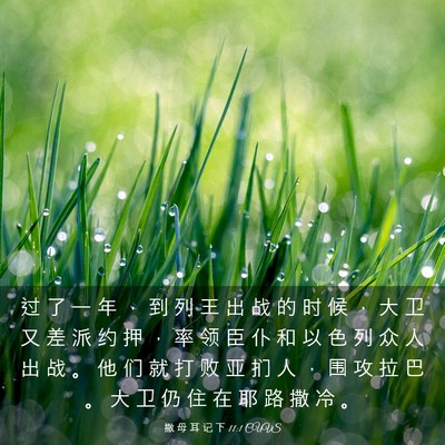 Picture 03 - 撒 母 耳 记 下 11:1 CUVS - 过 了 一 年 ， 到 列 王 出 战 的 时 - Bible Verse Picture