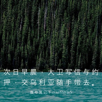 Picture 03 - 撒 母 耳 记 下 11:14 CUVS - 次 日 早 晨 ， 大 卫 写 信 与 约 押 - Bible Verse Picture