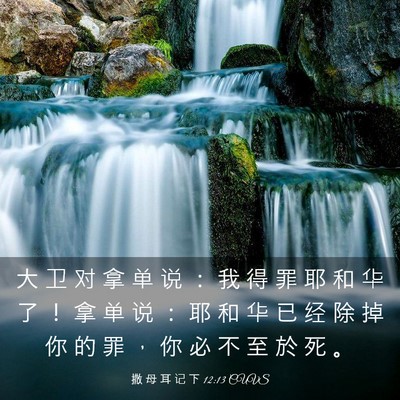 Picture 03 - 撒 母 耳 记 下 12:13 CUVS - 大 卫 对 拿 单 说 ： 我 得 罪 耶 和 - Bible Verse Picture